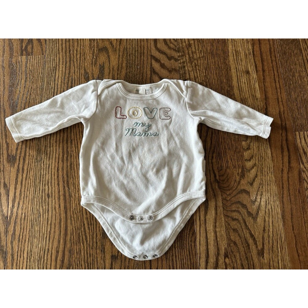 Rabbit and Bear Long Sleeve One Piece Bodysuit Cream 6-9 mth Baby Girl Love Mama